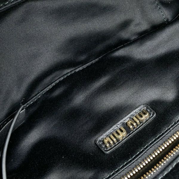 ミュウミュウ ハンドバッグ アルカディ レザー 5BB148 MIUMUU 2way 黒