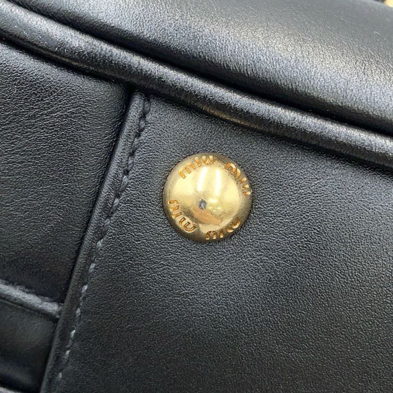 ミュウミュウ ハンドバッグ アルカディ レザー 5BB148 MIUMUU 2way 黒