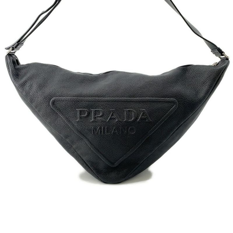 プラダ ショルダーバッグ トライアングルバッグ レザー 2VY007 PRADA 黒