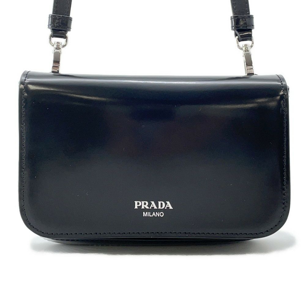 プラダ ハンドバッグ ブラッシュレザー 2VD061 PRADA 黒 ミニバッグ