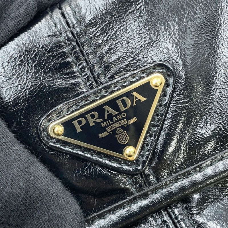 プラダ ショルダーバッグ ミディアム レザー 1BD376 PRADA 黒