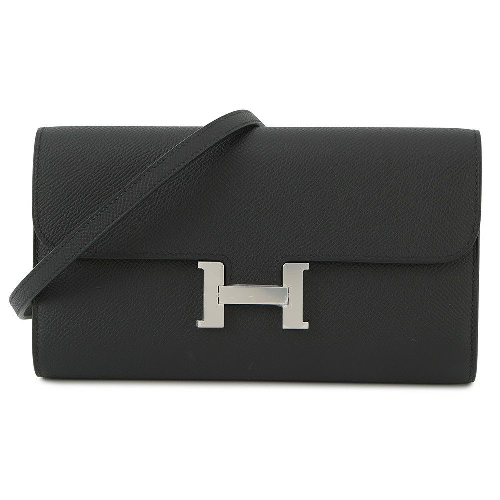 エルメス 長財布 コンスタンス トゥーゴー ロング ブラック/シルバー金具 エプソン K刻印 HERMES 黒