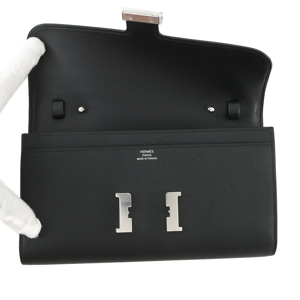エルメス 長財布 コンスタンス トゥーゴー ロング ブラック/シルバー金具 エプソン K刻印 HERMES 黒