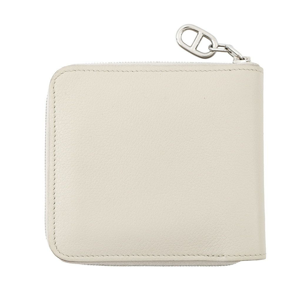 エルメス 二つ折り財布 ジップアンゴー2 シェーヌダンクル べトン/シルバー金具 エバーカラー W刻印