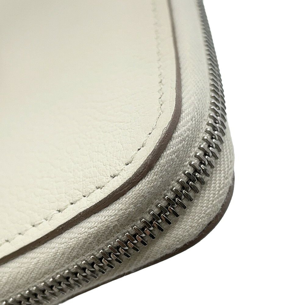 エルメス 二つ折り財布 ジップアンゴー2 シェーヌダンクル べトン/シルバー金具 エバーカラー W刻印