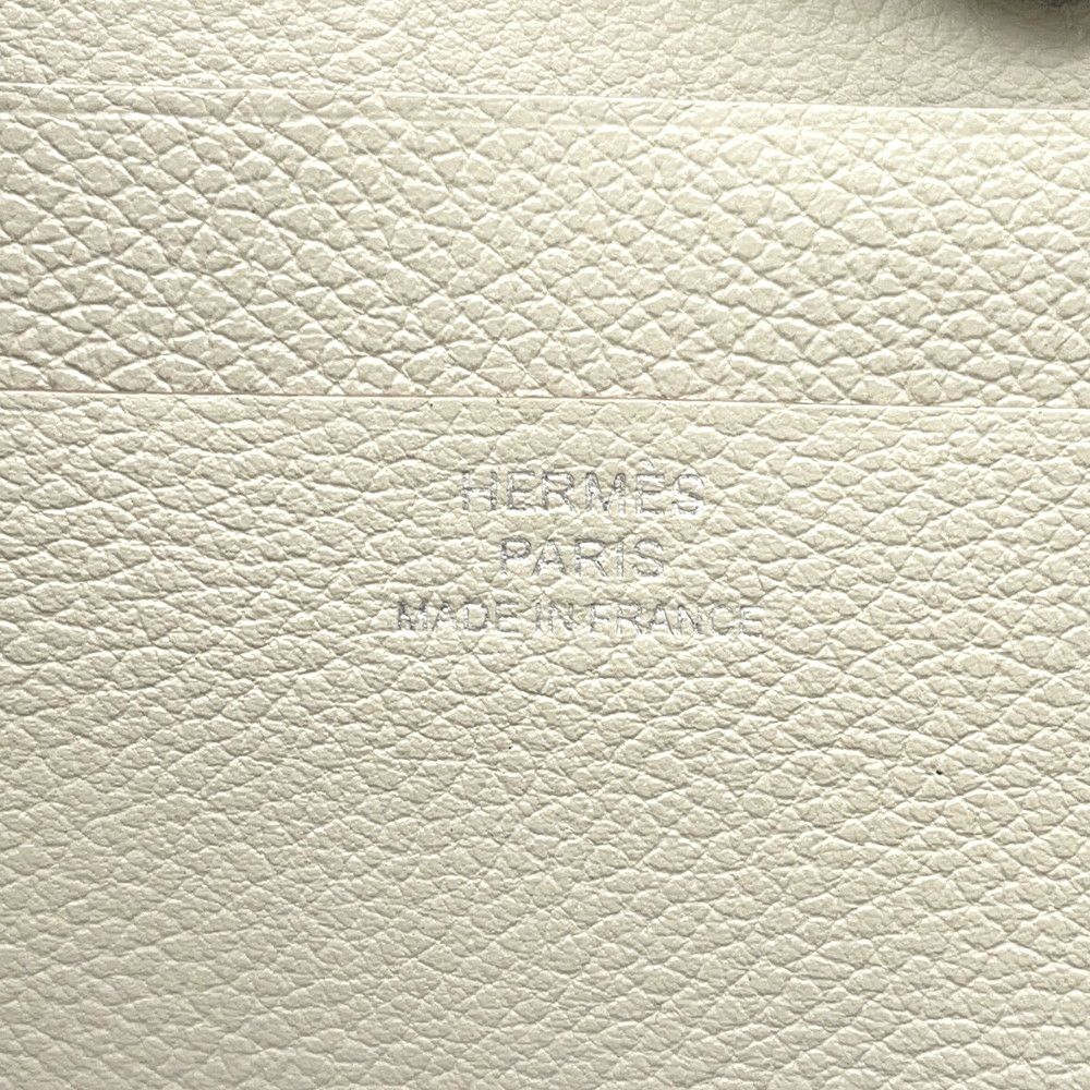 エルメス 二つ折り財布 ジップアンゴー2 シェーヌダンクル べトン/シルバー金具 エバーカラー W刻印
