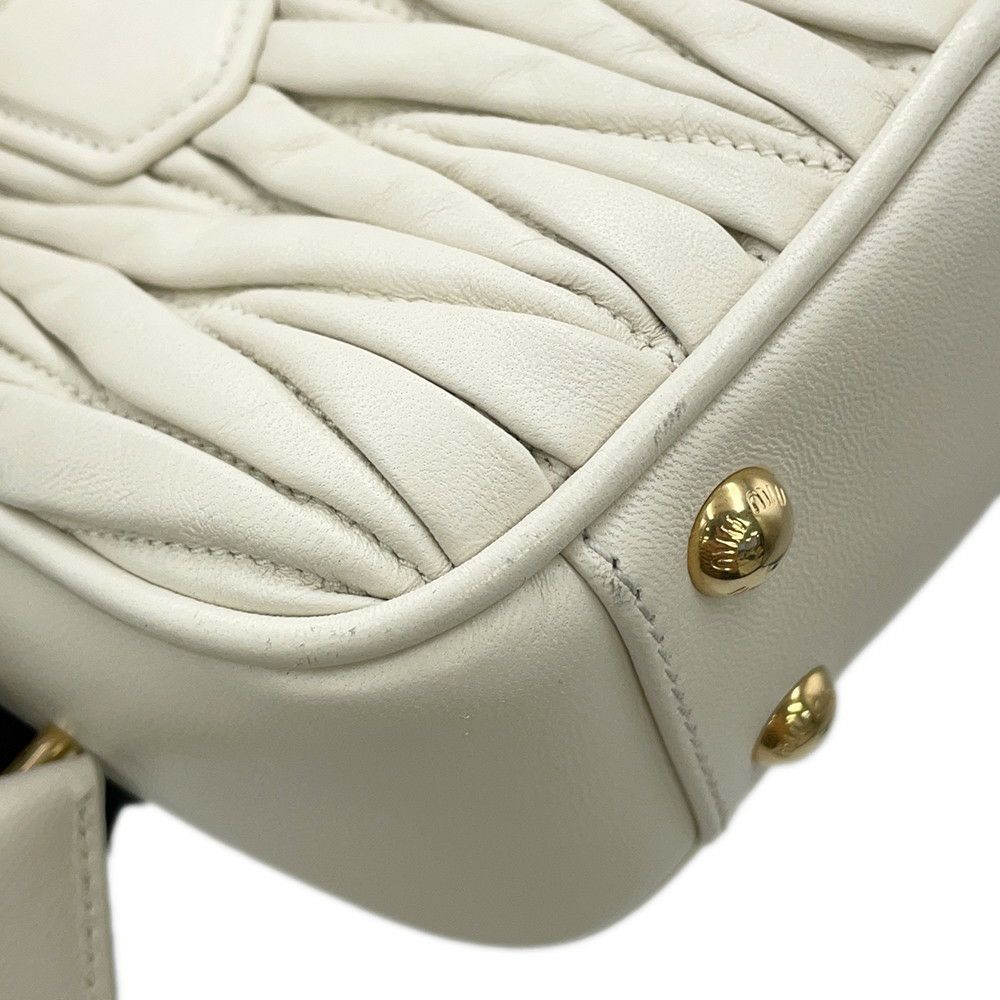 ミュウミュウ ハンドバッグ マテラッセ アルカディ スモール レザー 5BB123 Miu Miu 2way 白