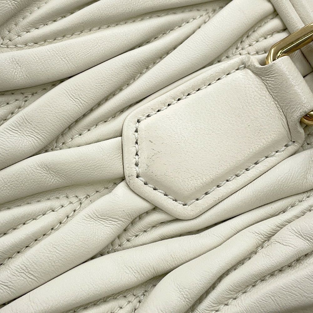 ミュウミュウ ハンドバッグ マテラッセ アルカディ スモール レザー 5BB123 Miu Miu 2way 白