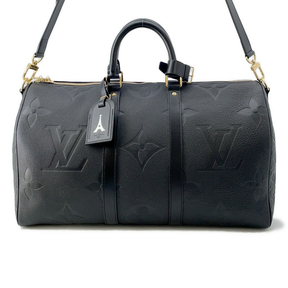 ルイヴィトン ボストンバッグ モノグラム・アンプラント ジャイアント キーポル・バンドリエール45 M45532トラベル 旅行 黒 ブラック