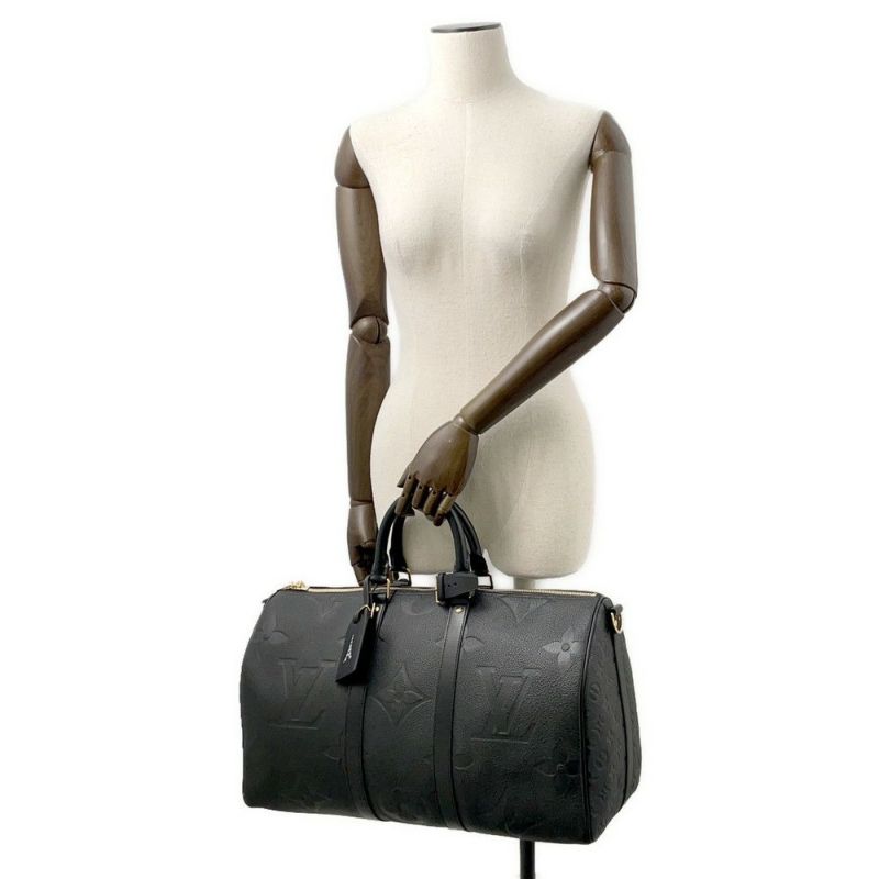 ルイヴィトン ボストンバッグ モノグラム・アンプラント ジャイアント キーポル・バンドリエール45 M45532トラベル 旅行 黒 ブラック