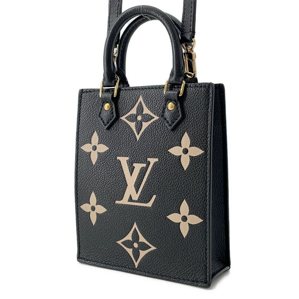 ルイヴィトン ハンドバッグ モノグラム・アンプラント プティット・サックプラ M81416 2wayショルダー ブラック 黒