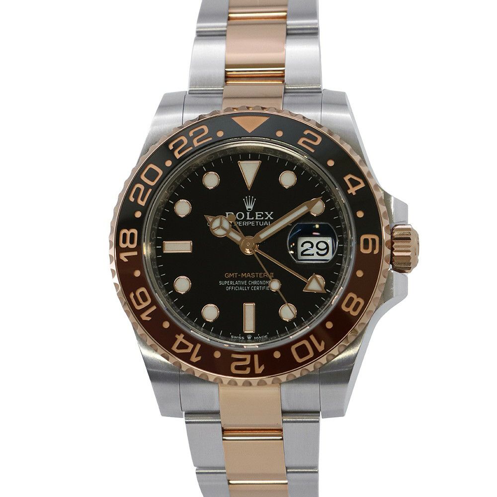 ロレックス GMTマスター2 デイト SS/K18PG 126711CHNR ROLEX 腕時計 エバーローズゴールド 黒文字盤