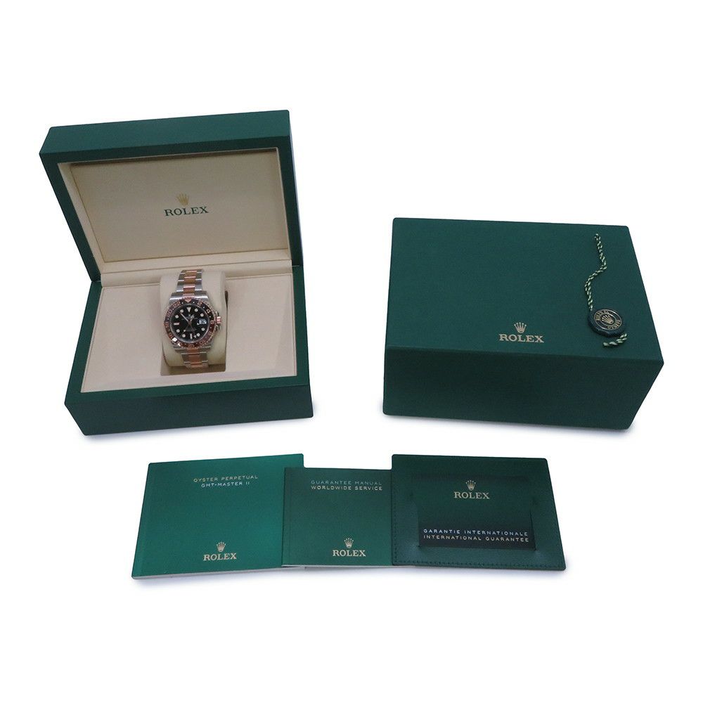 ロレックス GMTマスター2 デイト SS/K18PG 126711CHNR ROLEX 腕時計 エバーローズゴールド 黒文字盤