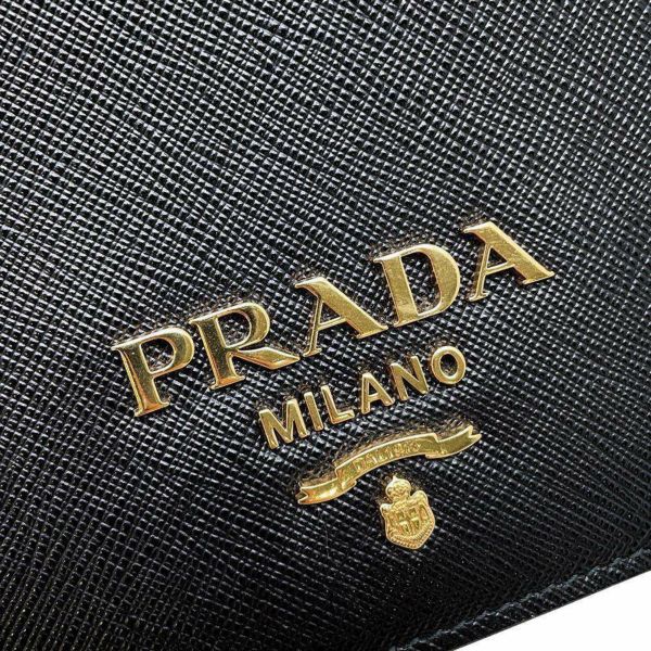 プラダ チェーンショルダーバッグ サフィアーノ レザー PRADA バッグ 黒 アウトレット品