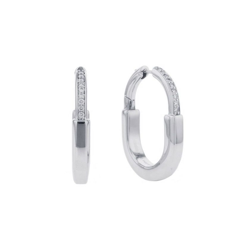 ティファニー ピアス ロック ピアス ミディアム ダイヤモンド 計0.19ct K18WGホワイトゴールド 72342801 Tiffany&Co.