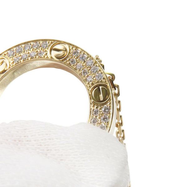 カルティエ ネックレス LOVE サークル ネックレス パヴェ ダイヤモンド 54P 計0.34ct K18YGイエローゴールド B7058400 ラブ ペンダント