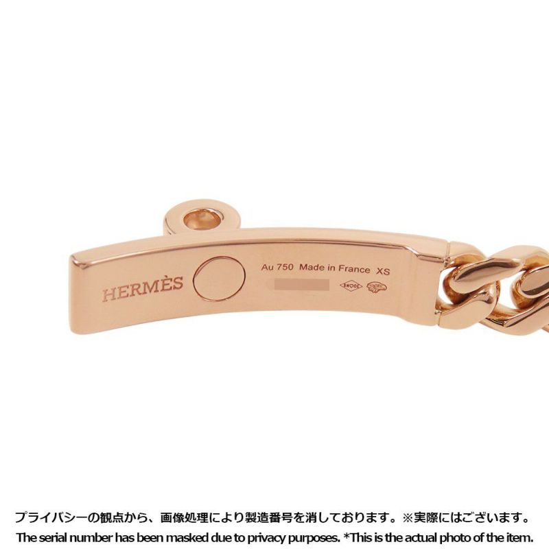 エルメス ブレスレット ケリー グルメット ダイヤモンド 41P 計0.90ct サイズXS K18PGピンクゴールド HERMES Kelly Gourmette