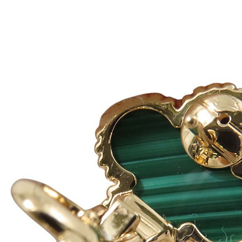 ヴァンクリーフ&アーペル ピアス ヴィンテージ アルハンブラ イヤリング マラカイト K18YGイエローゴールド VCARO3QL00