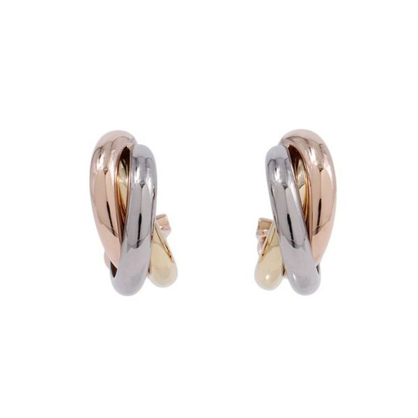 カルティエ ピアス トリニティ クラシックモデル MM K18YG/K18PG/K18WG 80083231 ジュエリー イヤリング