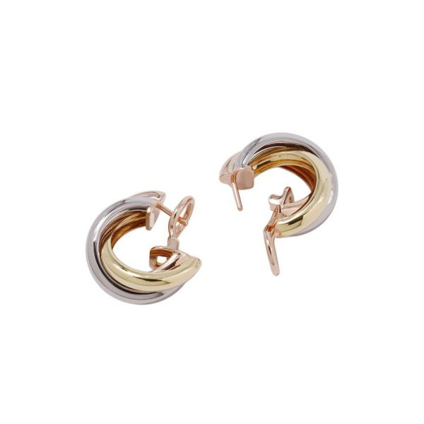 カルティエ ピアス トリニティ クラシックモデル MM K18YG/K18PG/K18WG 80083231 ジュエリー イヤリング