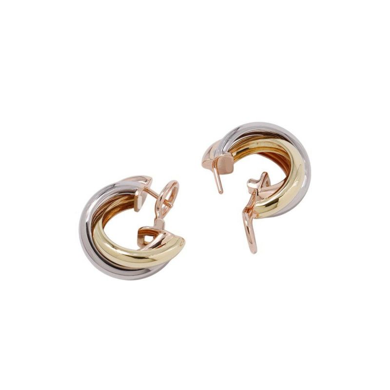カルティエ ピアス トリニティ クラシックモデル MM K18YG/K18PG/K18WG 80083231 ジュエリー イヤリング