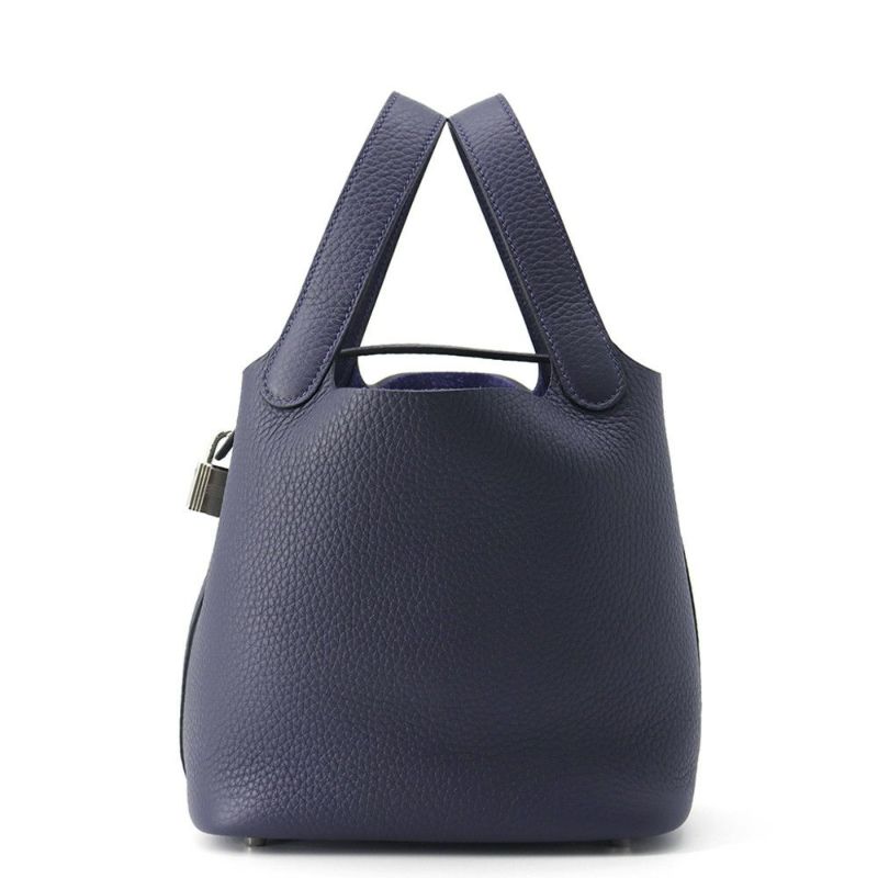エルメス ハンドバッグ ピコタンロックPM ブルーニュイ/シルバー金具 トリヨンクレマンス K刻印 HERMES トートバッグ