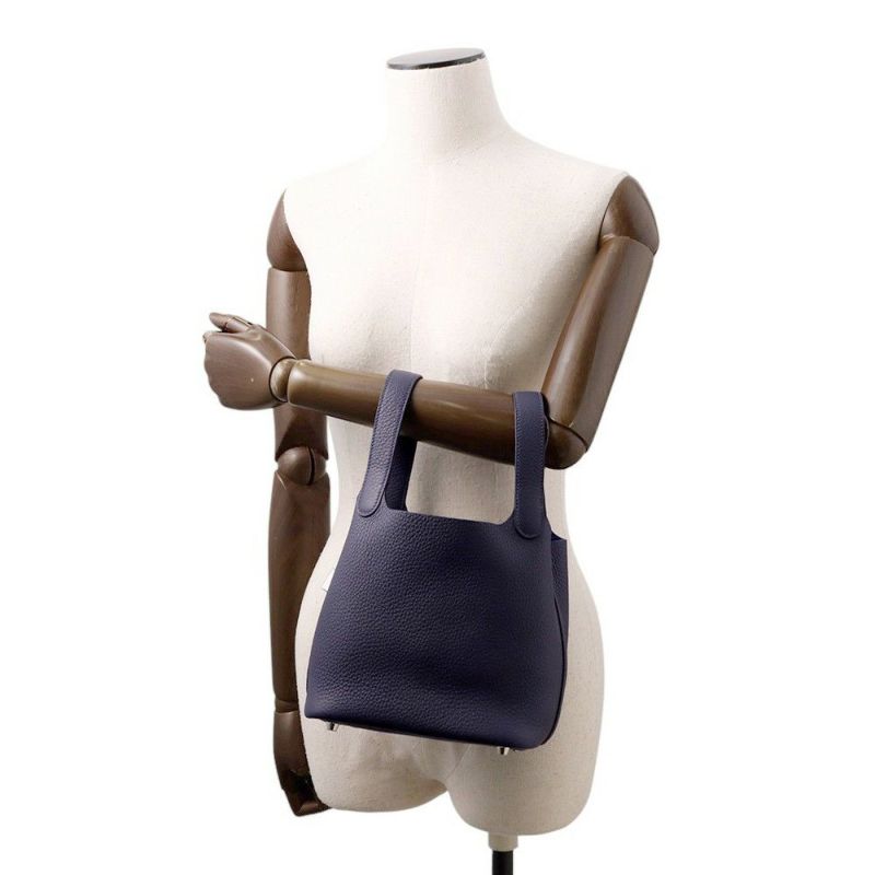 エルメス ハンドバッグ ピコタンロックPM ブルーニュイ/シルバー金具 トリヨンクレマンス K刻印 HERMES トートバッグ
