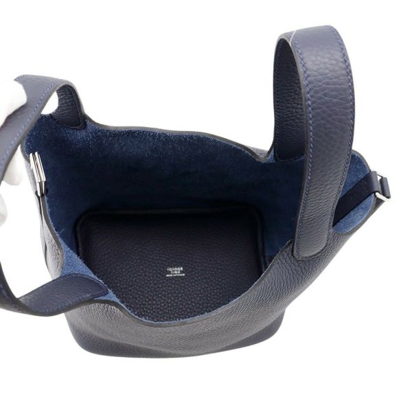 エルメス ハンドバッグ ピコタンロックPM ブルーニュイ/シルバー金具 トリヨンクレマンス K刻印 HERMES トートバッグ