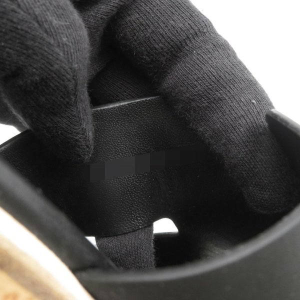 エルメス サンダル エズ 30 Eze カーフレザー レディースサイズ36 HERMES 靴 黒