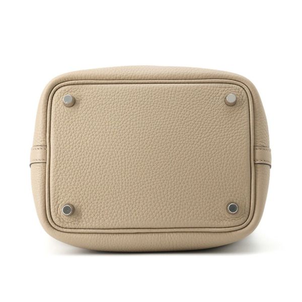 エルメス ハンドバッグ ピコタンロックPM ベージュマルファ/シルバー金具 トリヨンクレマンス K刻印 HERMES トートバッグ