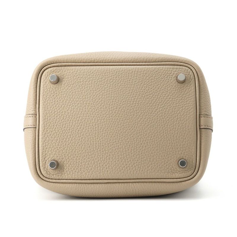 エルメス ハンドバッグ ピコタンロックPM ベージュマルファ/シルバー金具 トリヨンクレマンス K刻印 HERMES トートバッグ