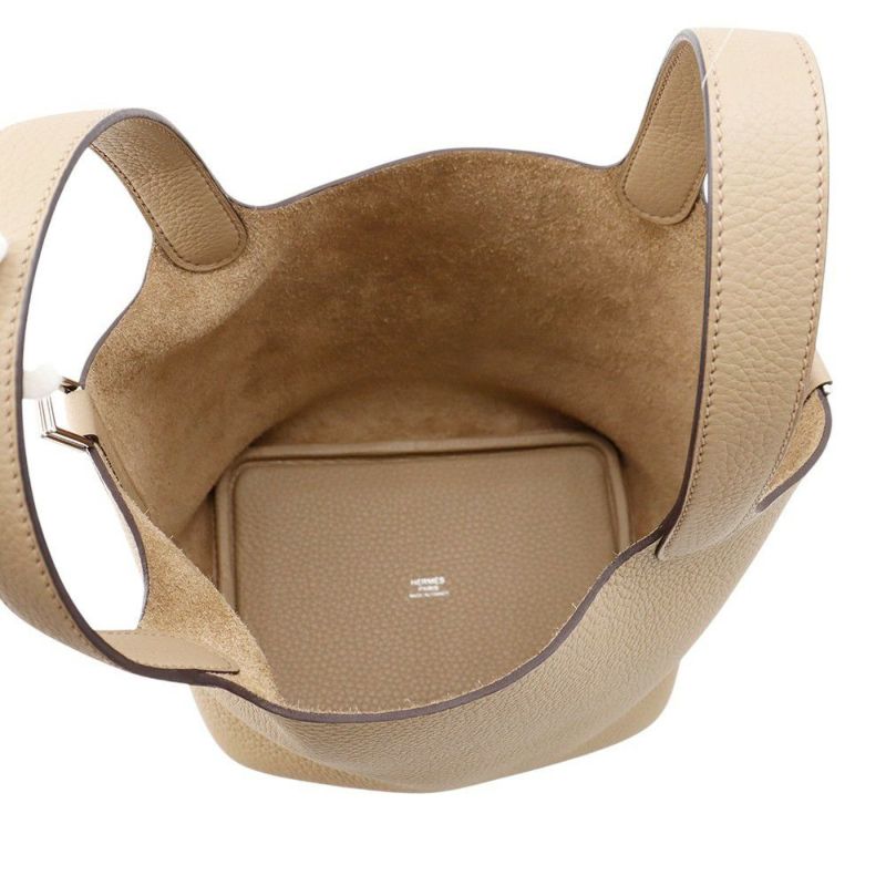 エルメス ハンドバッグ ピコタンロックPM ベージュマルファ/シルバー金具 トリヨンクレマンス K刻印 HERMES トートバッグ