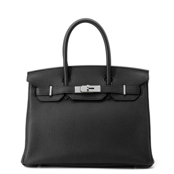 エルメス バーキン30 ブラック/シルバー金具 トゴ Z刻印 HERMES Birkin ハンドバッグ 黒