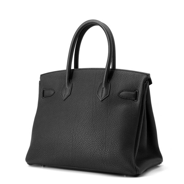 エルメス バーキン30 ブラック/シルバー金具 トゴ Z刻印 HERMES Birkin ハンドバッグ 黒