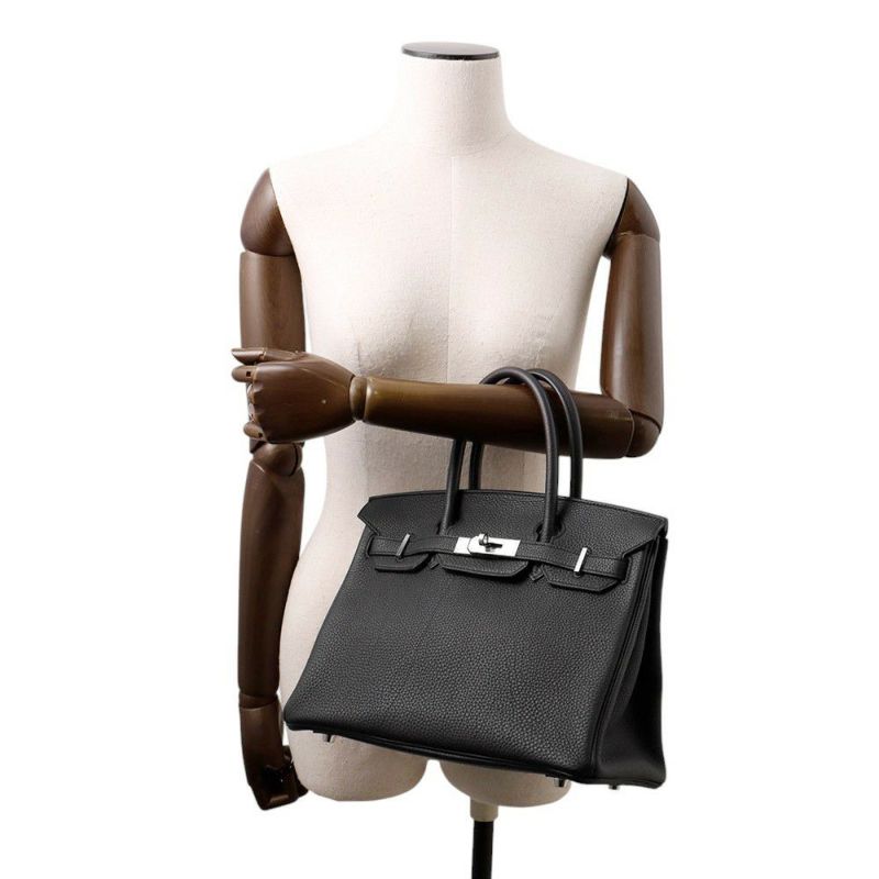 エルメス バーキン30 ブラック/シルバー金具 トゴ Z刻印 HERMES Birkin ハンドバッグ 黒