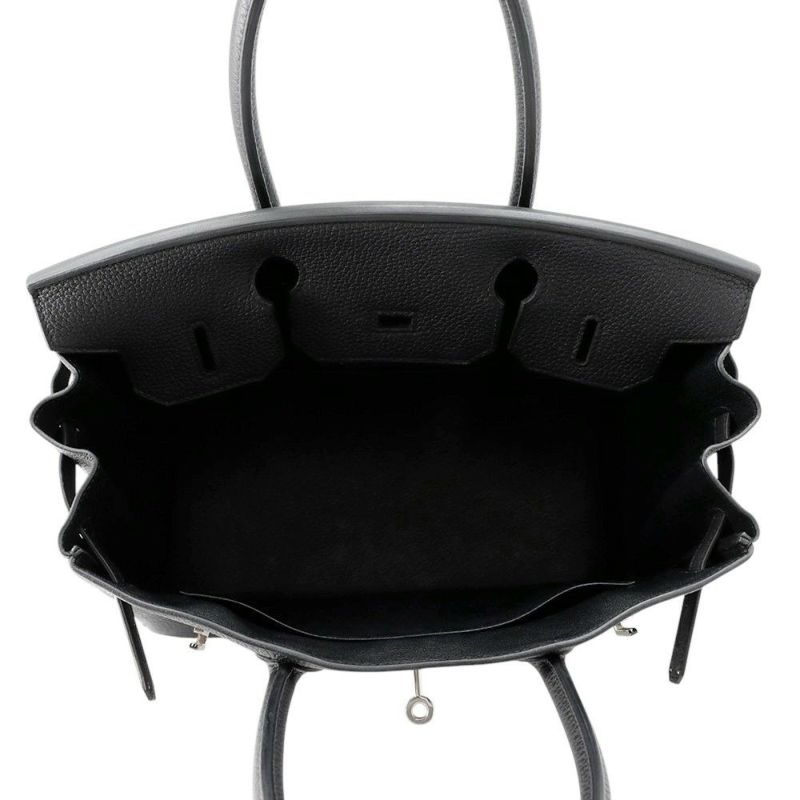 エルメス バーキン30 ブラック/シルバー金具 トゴ Z刻印 HERMES Birkin ハンドバッグ 黒