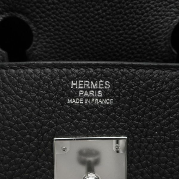 エルメス バーキン30 ブラック/シルバー金具 トゴ Z刻印 HERMES Birkin ハンドバッグ 黒