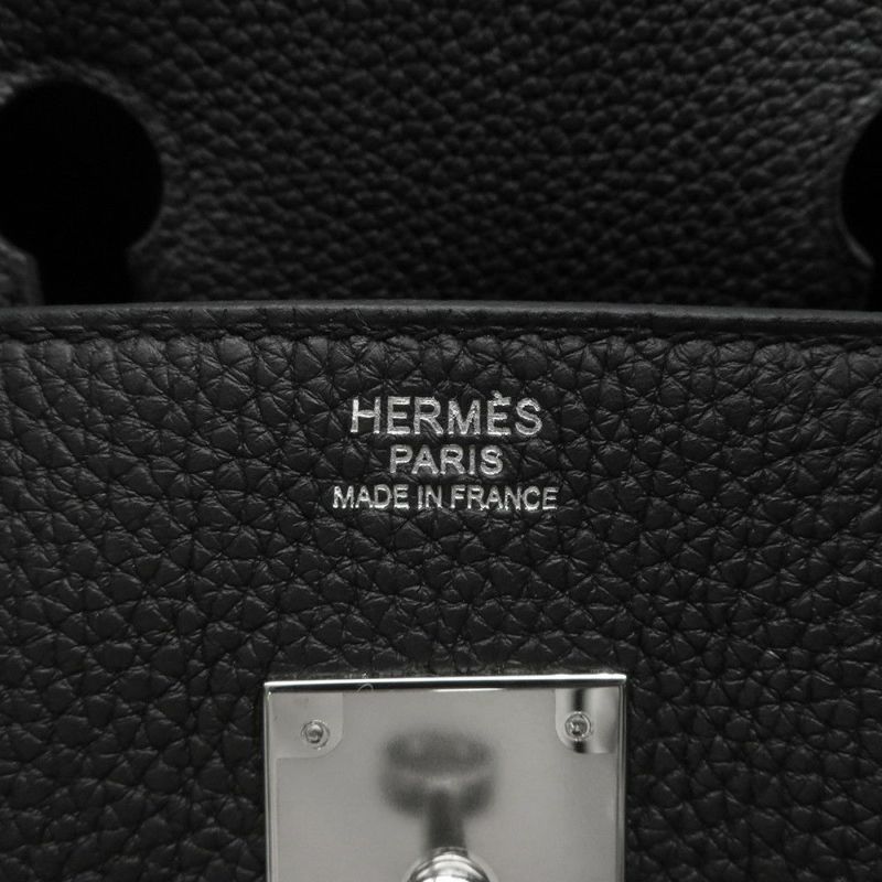 エルメス バーキン30 ブラック/シルバー金具 トゴ Z刻印 HERMES Birkin ハンドバッグ 黒