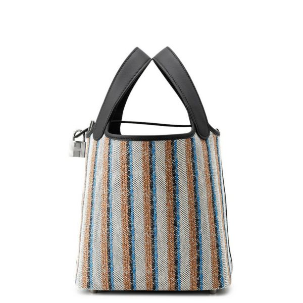 エルメス ピコタンロックPM クーベルチュール ブラック/エクリュ/フォーヴ/ブルーザンジバル/シルバー金具 トワルアッシュ/スイフト K刻印