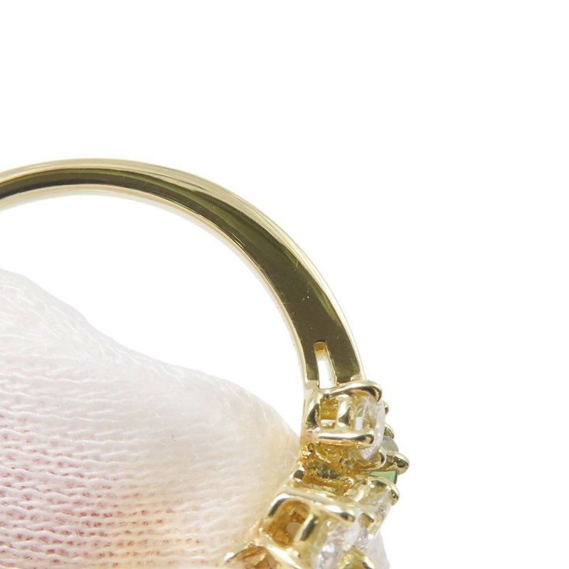 ヴァンクリ フォリ デ プレ リング ダイヤ 15P 計約1.26ct/マルチカラーサファイア 7P 計約2.71ct K18YG サイズ約14号