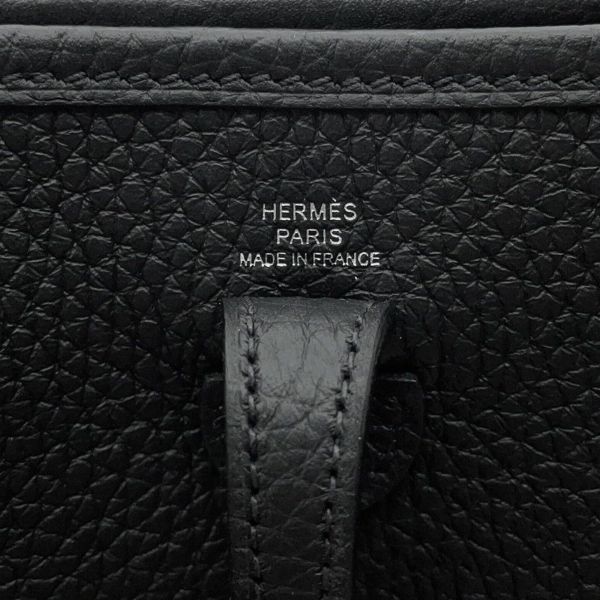 エルメス ショルダーバッグ エブリンTPM アマゾン 111cm ブラック/シルバー金具 トリヨンクレマンス K刻印 HERMES Evelyne 黒
