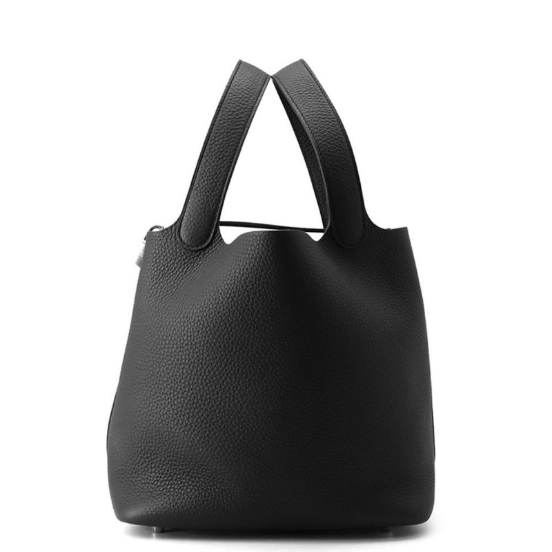 エルメス ハンドバッグ ピコタンロックMM ブラック/シルバー金具 トリヨンクレマンス K刻印 黒