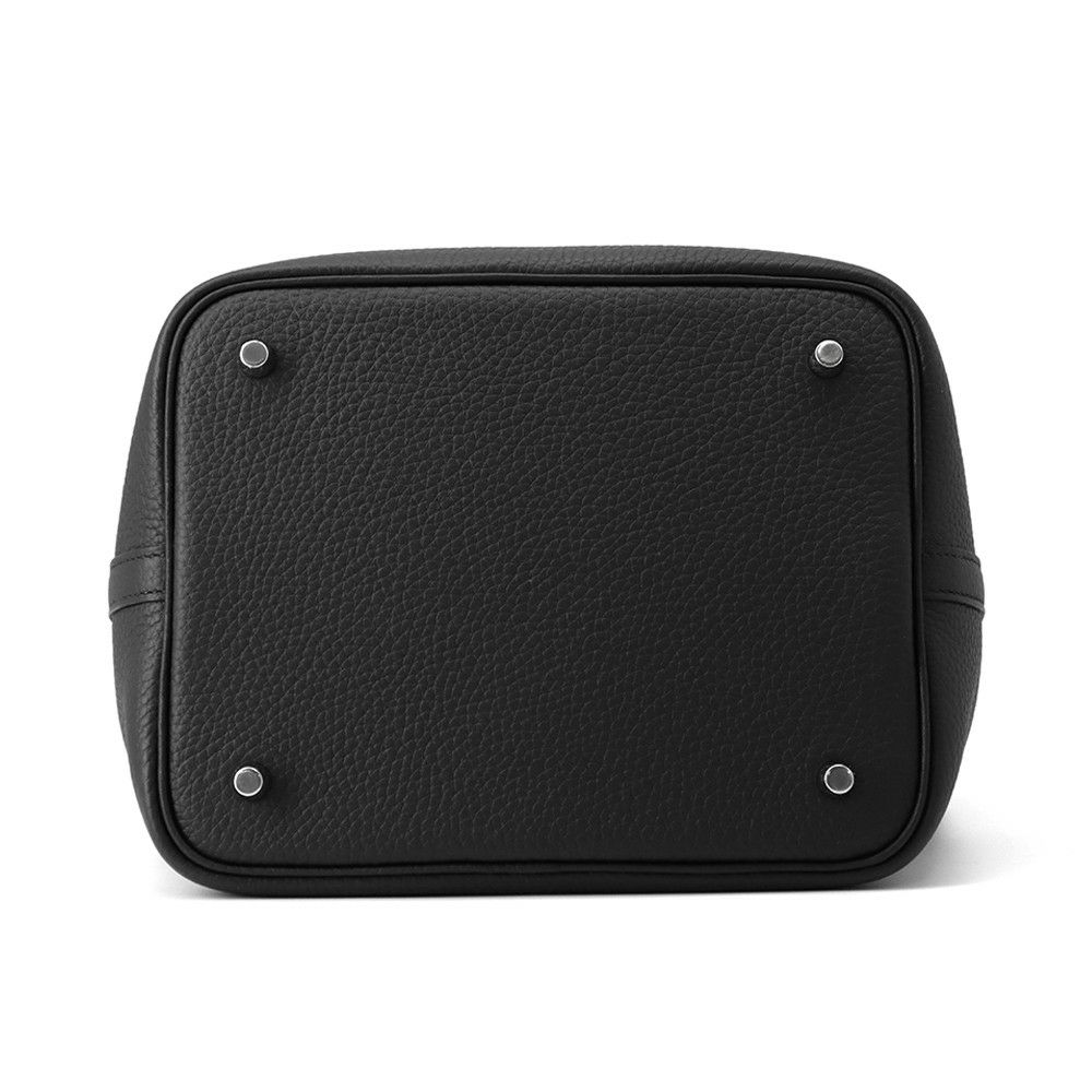 エルメス ハンドバッグ ピコタンロックMM ブラック/シルバー金具 トリヨンクレマンス K刻印 黒