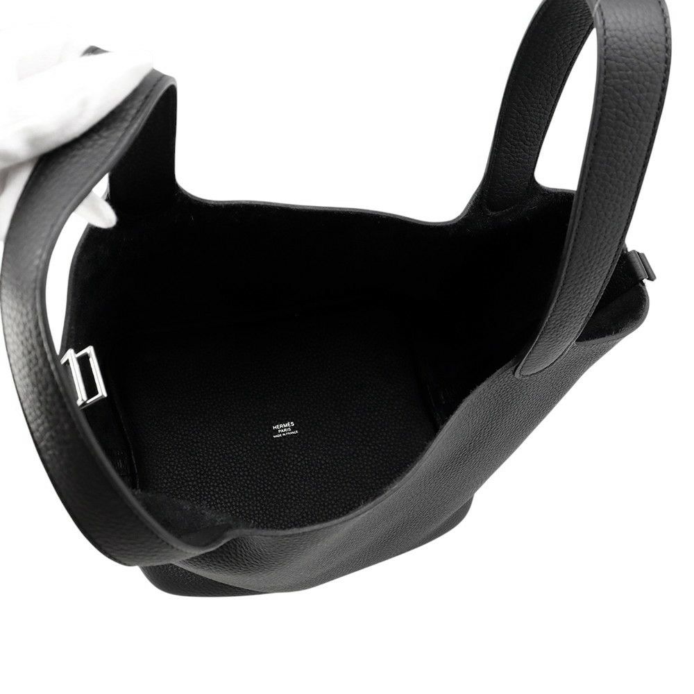 エルメス ハンドバッグ ピコタンロックMM ブラック/シルバー金具 トリヨンクレマンス K刻印 黒