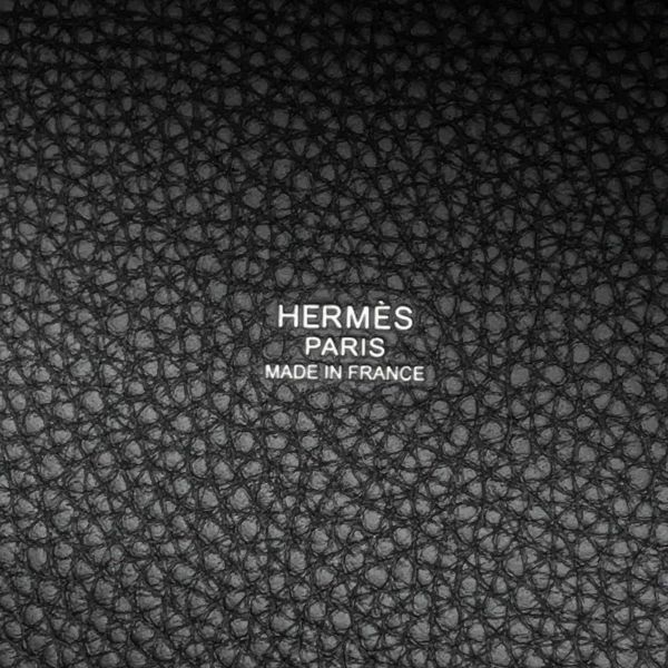 エルメス ハンドバッグ ピコタンロックMM ブラック/シルバー金具 トリヨンクレマンス K刻印 黒