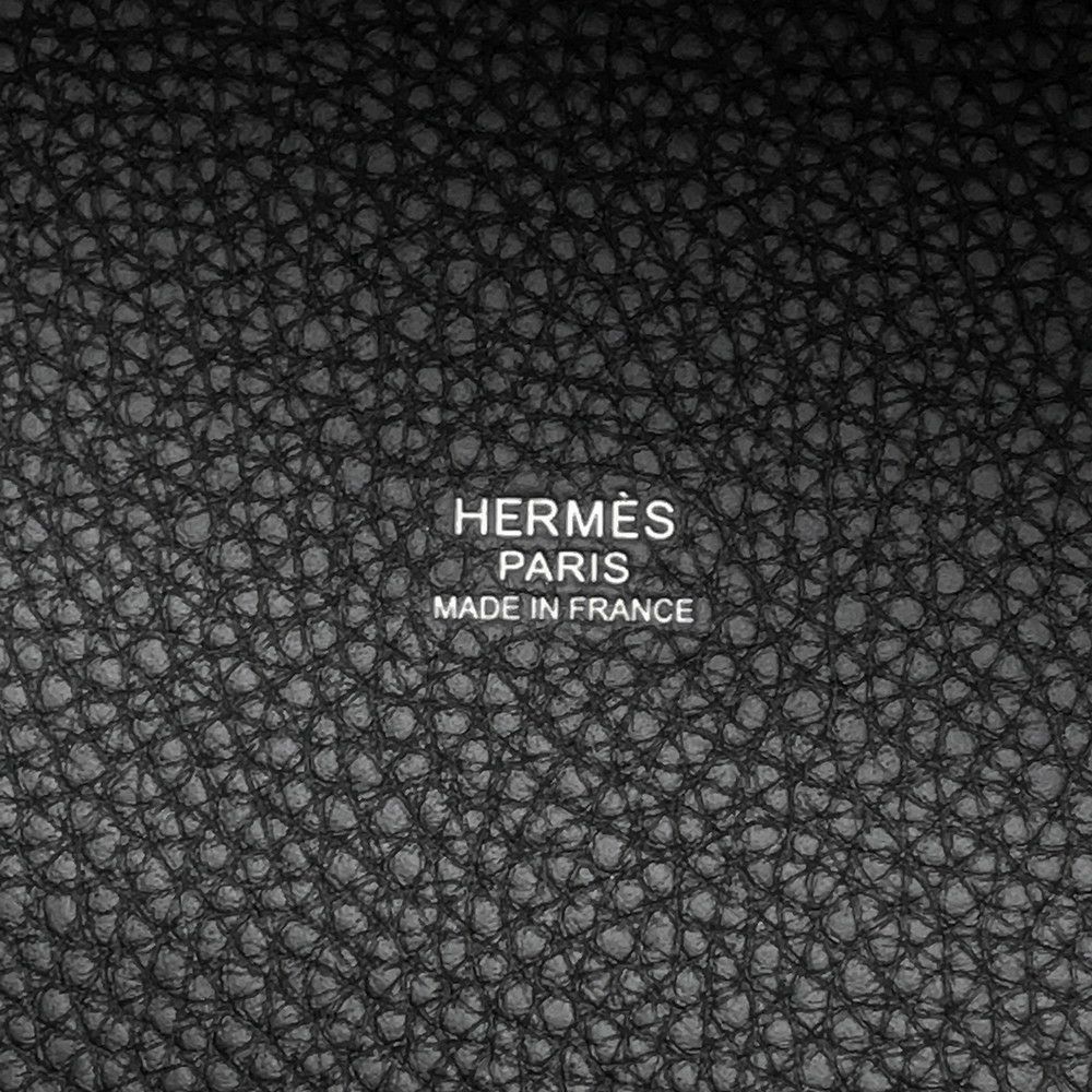 エルメス ハンドバッグ ピコタンロックMM ブラック/シルバー金具 トリヨンクレマンス K刻印 黒