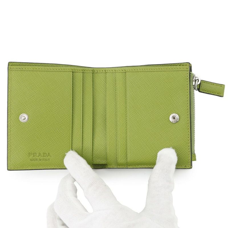 プラダ 二つ折り財布 サフィアーノ トライアングルロゴ 2ML049 PRADA 日本限定カラー