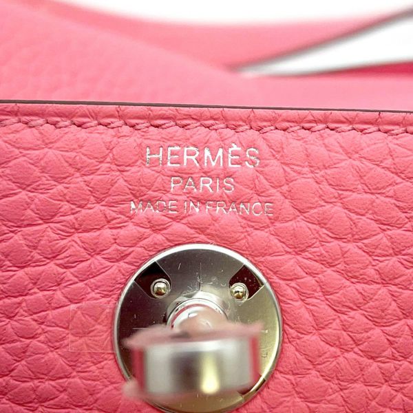 エルメス リンディ ミニ ローズアザレ/シルバー金具 トリヨンクレマンス W刻印 HERMES 2wayショルダー