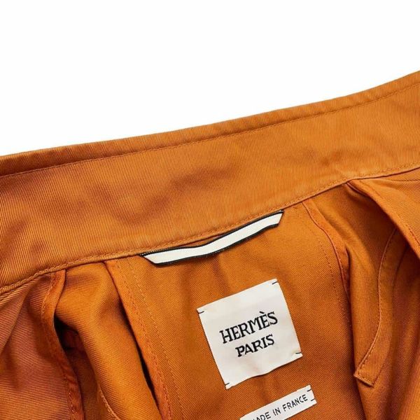 エルメス コート ステンカラー コットン セリエボタン レディースサイズ34 HERMES アウター