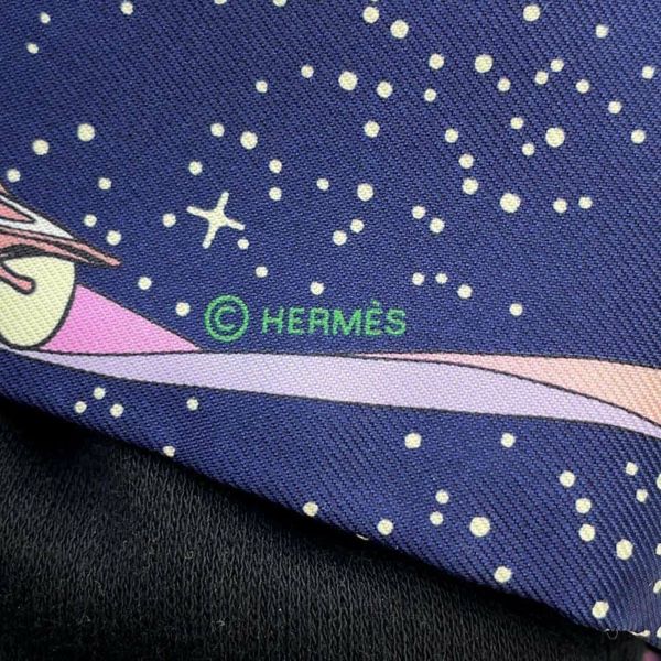 エルメス スカーフ ツイリー スペースダービー Space Derby HERMES シルクツイル 2022秋冬